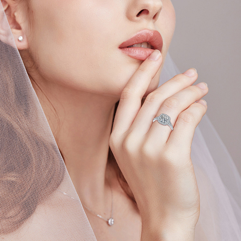 Luxurious Square Double-Arm Moissanite Ring-08 Luxurious Square Double-Arm Moissanite Ring-08