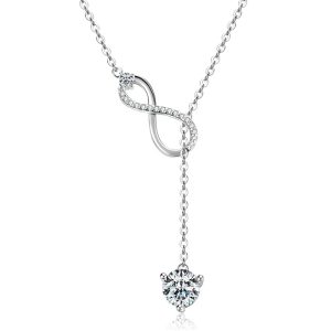 Moissanite Wireless Symbol Tassel Pendant-04