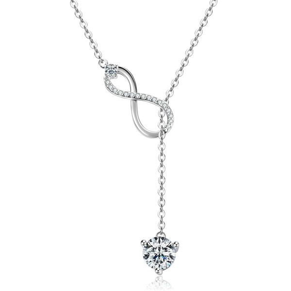 Moissanite Wireless Symbol Tassel Pendant-04