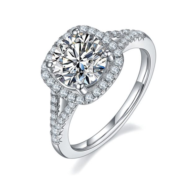 Luxurious Square Double-Arm Moissanite Ring-02