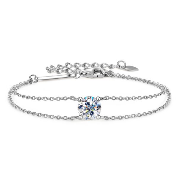Four-Prong Moissanite Bracelet | S925 Sterling Silver