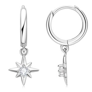 S925 Sterling Silver Hexagram Earrings