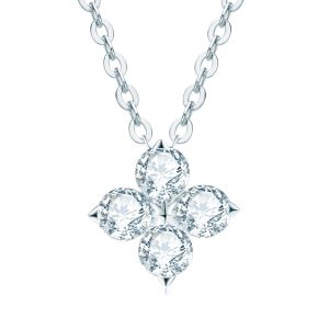 S925 Sterling Silver Moissanite Four-Leaf Clover Necklace-03