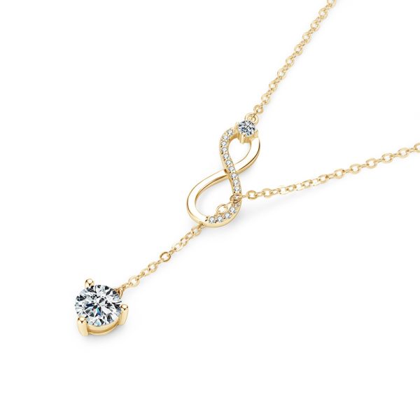 Moissanite Wireless Symbol Tassel Pendant-04