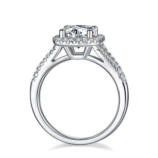Luxurious Square Double-Arm Moissanite Ring-03